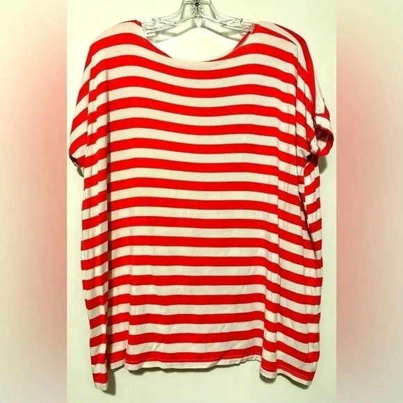 Piko 1988 short sleeve pink and white stripe top size S - Picture 1 of 4
